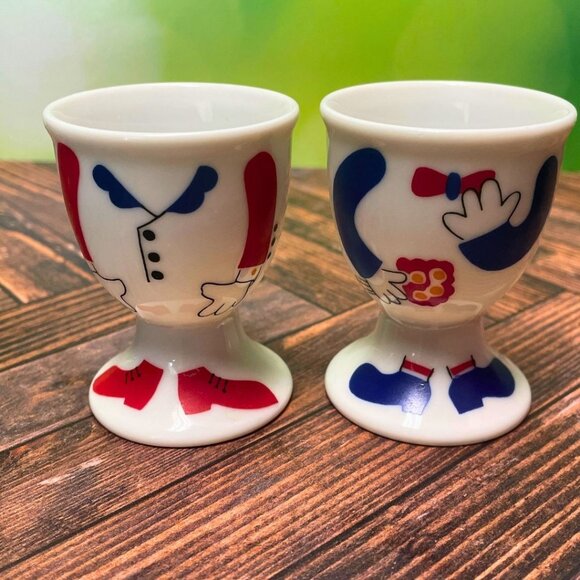 Mug People by Papel 1976 - 'His and Hers' Retro Egg Cups . Collectible & useful! - Picture 1 of 10